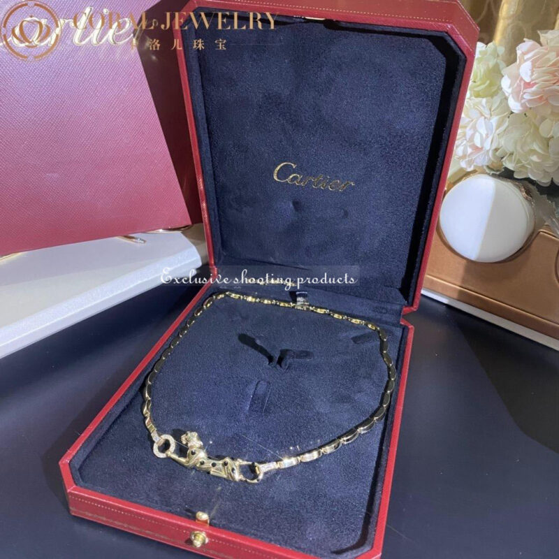 Cartier Panthère de N7059200 Cartier Diamond and Tsavorite Garnet Necklace in Yellow Gold 2