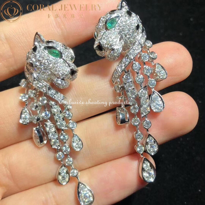 Cartier HP800755 Panthère de Cartier Earrings Platinum Diamonds 8