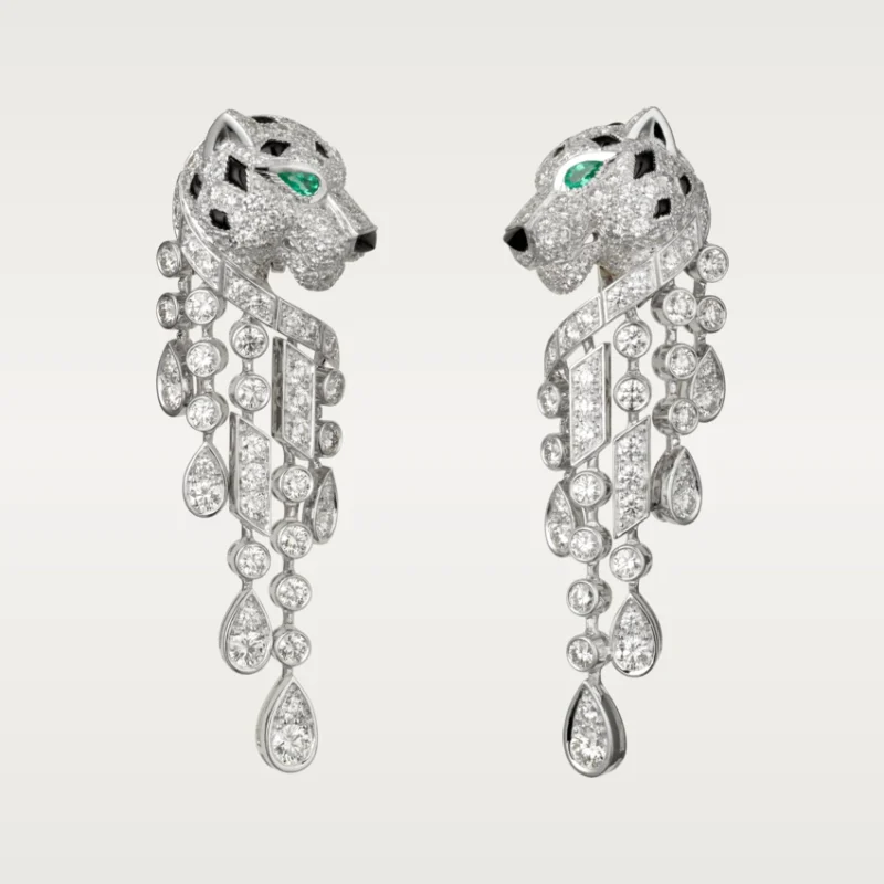 Cartier HP800755 Panthère de Cartier Earrings Platinum Diamonds 1