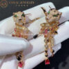 Cartier Panthère de H8000485 Cartier Earrings Rose Gold Diamonds Emeralds Rubellites 3