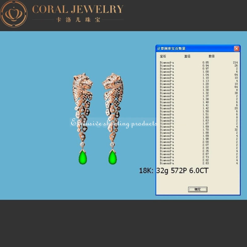 Cartier HP800671 Panthère de Cartier Earrings White Gold Diamonds Onyx Emeralds 3