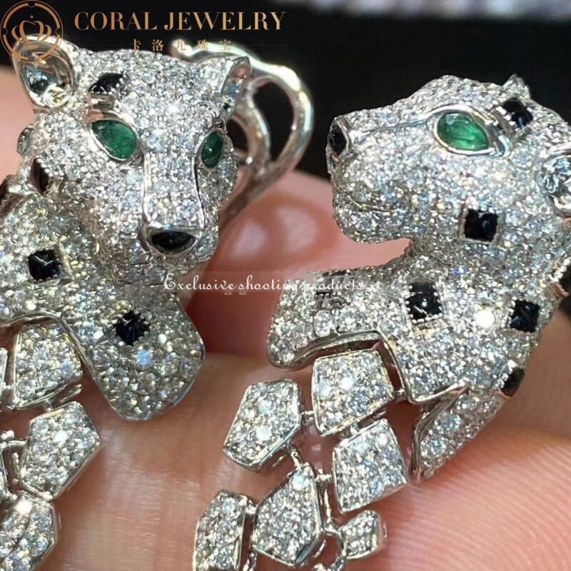 Cartier HP800671-1 Panthère de Cartier Earrings White Gold Diamonds Onyx Emeralds Ruby 4