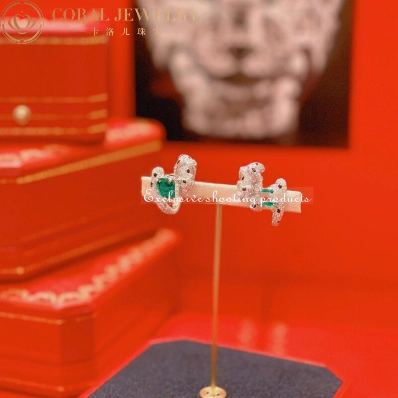 Cartier Panthère de H8000664 Cartier Earrings White Gold Emerald Sapphire Onyx Diamonds 3