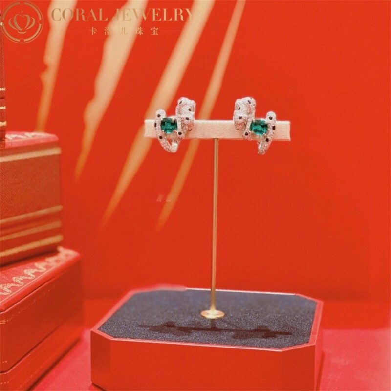 Cartier Panthère de H8000664 Cartier Earrings White Gold Emerald Sapphire Onyx Diamonds 2