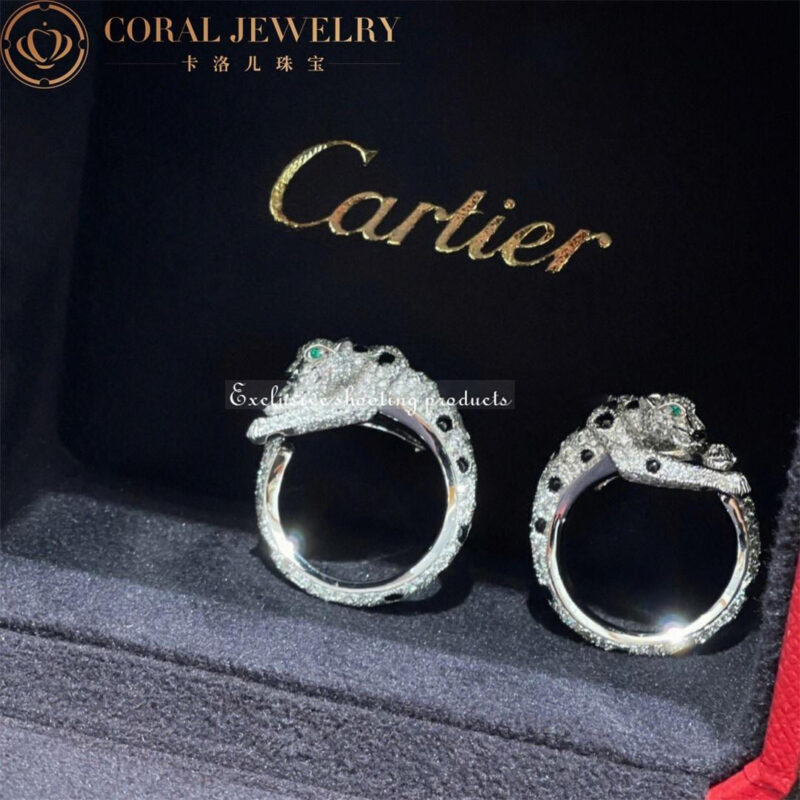 Cartier H8000330 Panthère de Cartier Earrings White Gold Emeralds Onyx Diamonds 7