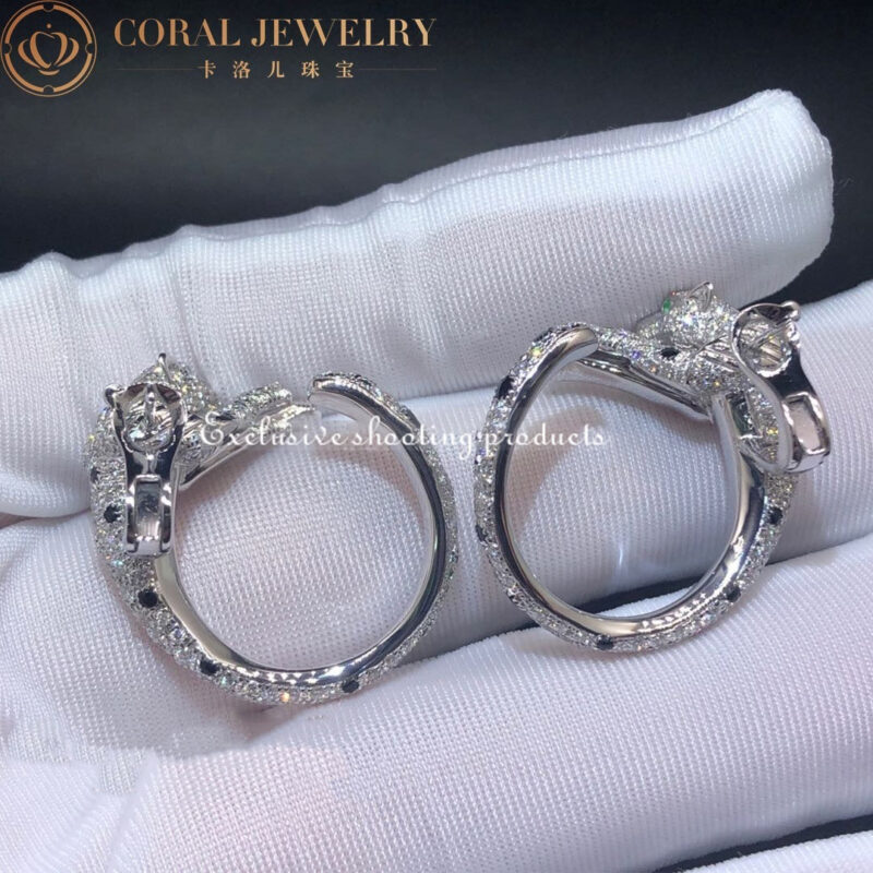 Cartier H8000330 Panthère de Cartier Earrings White Gold Emeralds Onyx Diamonds 2