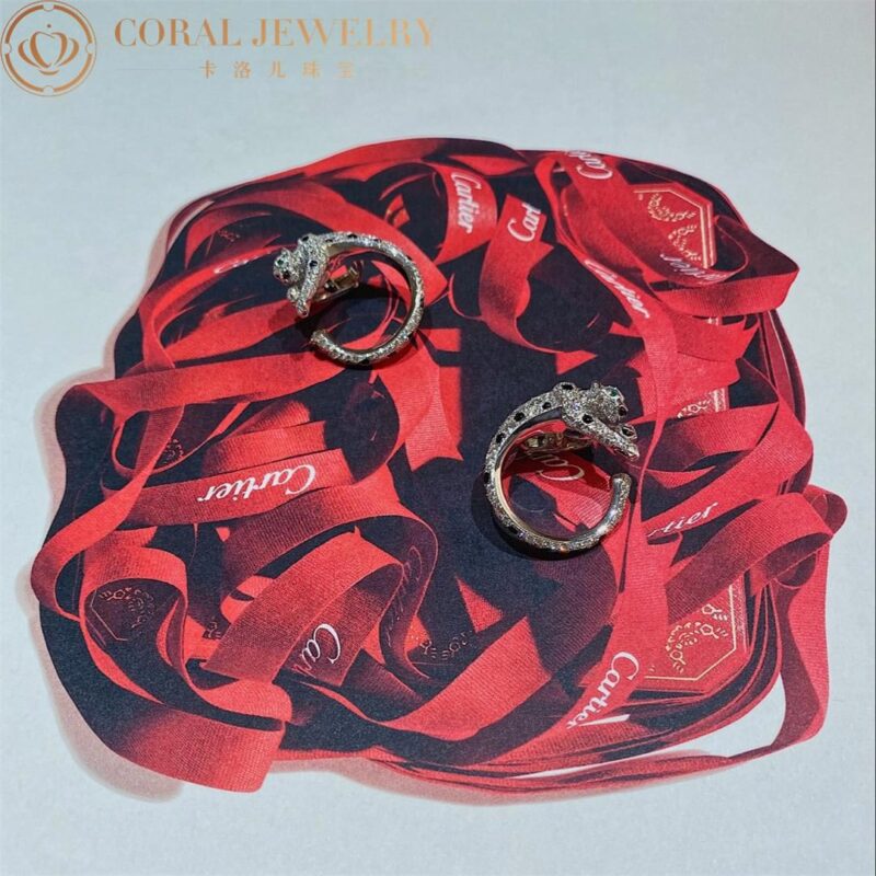 Cartier H8000330 Panthère de Cartier Earrings White Gold Emeralds Onyx Diamonds 13