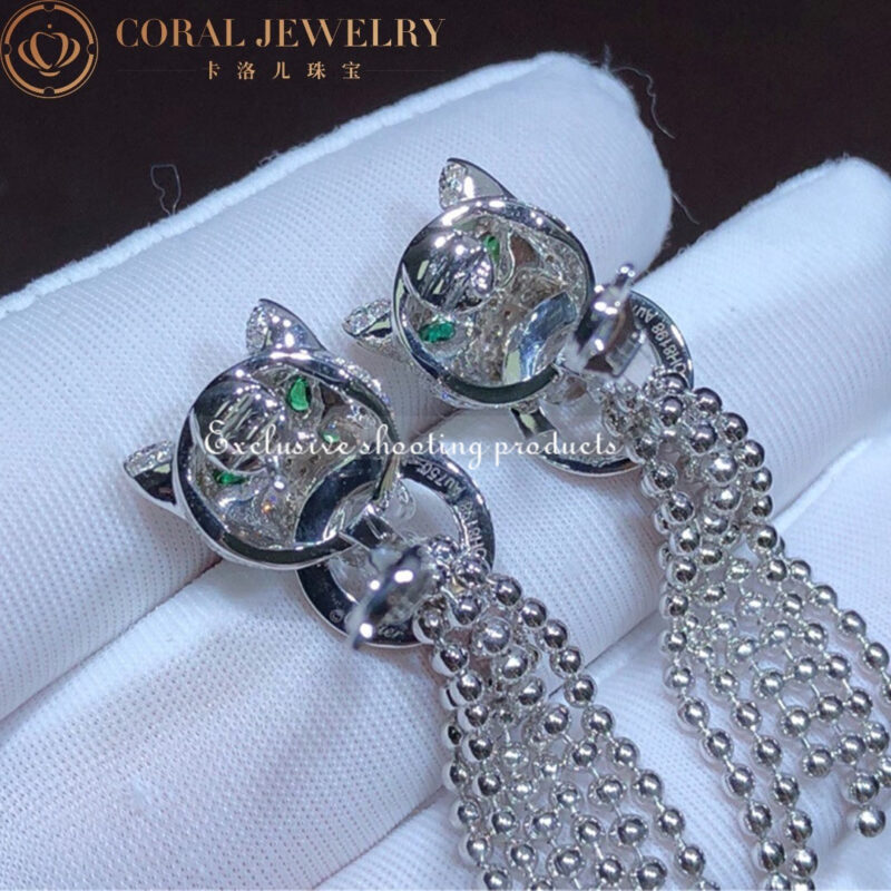 Cartier N8515073 Panthère de Cartier Earrings White Gold Emeralds Onyx Diamonds 2