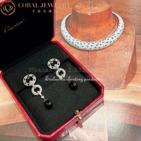 Cartier H8000746 Panthère de Cartier Earrings White Gold Onyx Diamonds 1