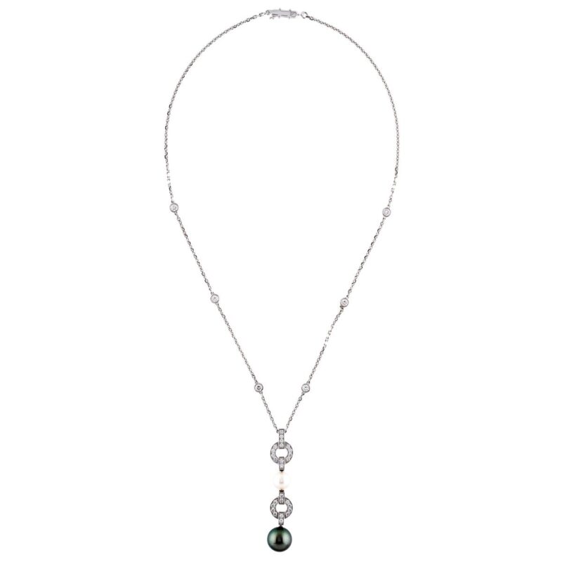 Cartier Panthère De Cartier Necklace Himalia Pearl Diamond Drop White Gold Necklace 1