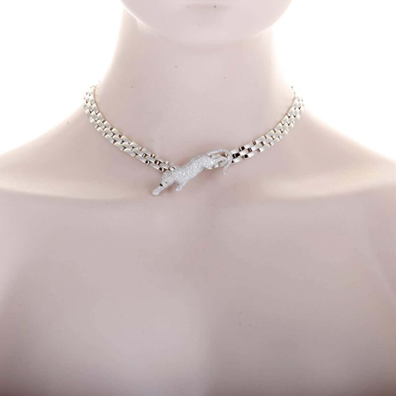 Cartier Panthère De Cartier Necklace Maillon Panthere Diamond Emerald and Onyx Collar Necklace 3