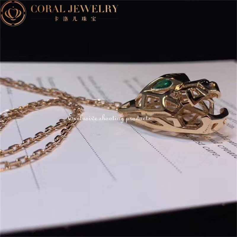 Cartier Panthère de N7424210 Cartier Necklace Rose Gold Tsavorite Garnets Onyx 5