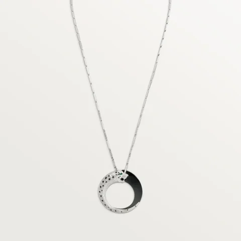 Panthère de Cartier HP700855 Necklace White Gold Black Ceramic Onyx Emeralds Diamonds