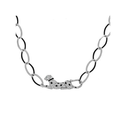 Cartier Panthère de Cartier N7424118 Necklace White Gold Diamond Emeralds and Black Lacquer 2