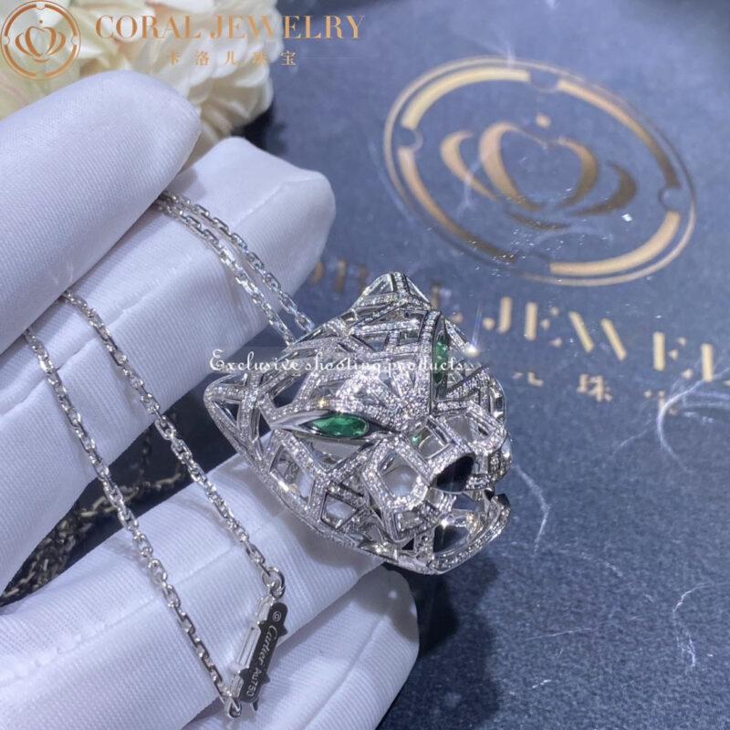 Cartier Panthère de N7424209 Cartier Necklace White Gold Diamonds Emeralds 9