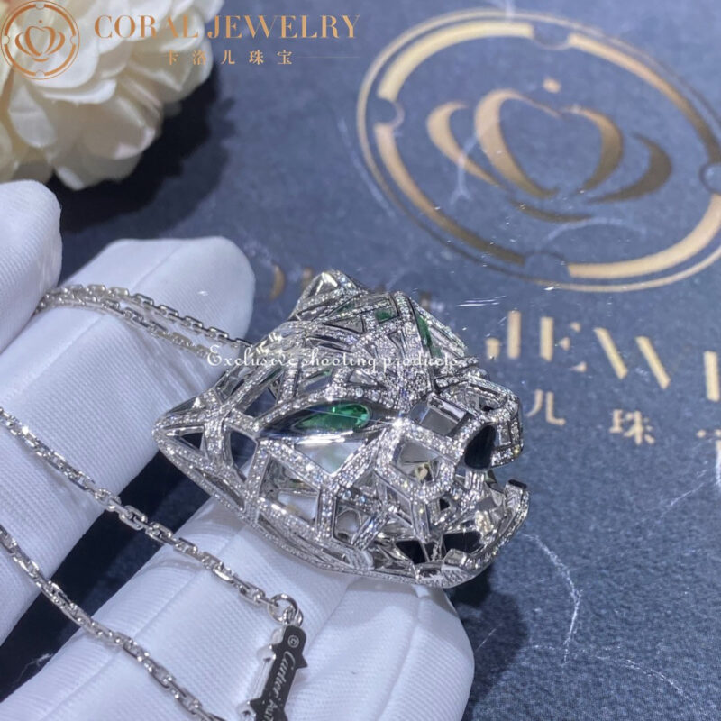 Cartier Panthère de N7424209 Cartier Necklace White Gold Diamonds Emeralds 8