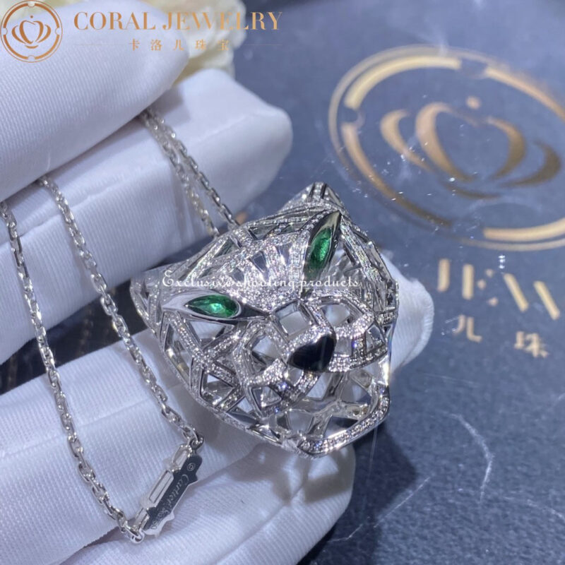 Cartier Panthère de N7424209 Cartier Necklace White Gold Diamonds Emeralds 7