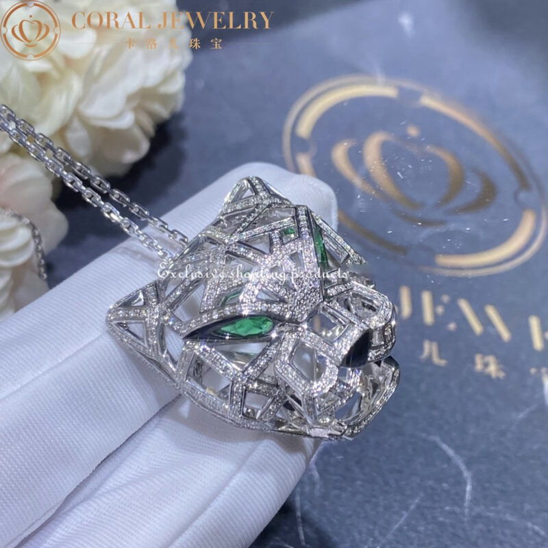 Cartier Panthère de N7424209 Cartier Necklace White Gold Diamonds Emeralds 6