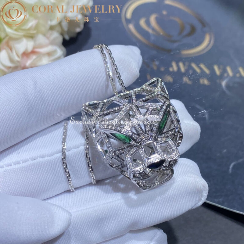 Cartier Panthère de N7424209 Cartier Necklace White Gold Diamonds Emeralds 4