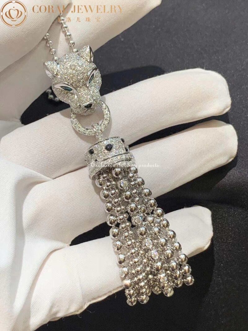 Cartier Panthère de N7424212 Cartier Necklace White Gold Emeralds Onyx 5