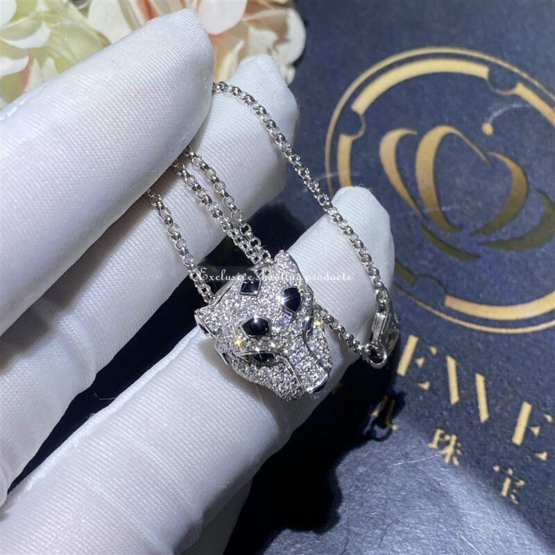 Cartier Panthère de N7424342 Cartier Necklace White Gold Onyx Emeralds Diamonds 6