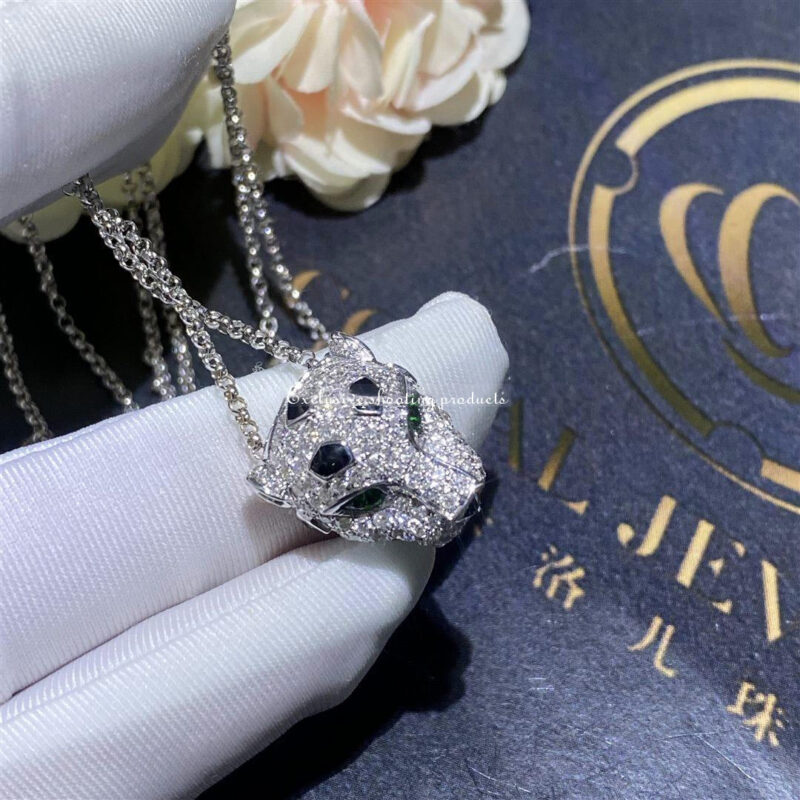 Cartier Panthère de N7424342 Cartier Necklace White Gold Onyx Emeralds Diamonds 4