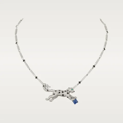 Cartier Panthère De Cartier H7000322 Necklace White Gold Sapphire and Diamonds 1