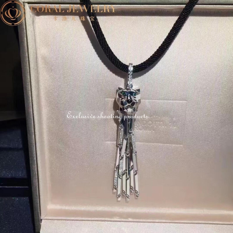 Cartier Panthère de N3022900 Cartier Necklace White Gold with Diamond Tsavorite Onyx 3