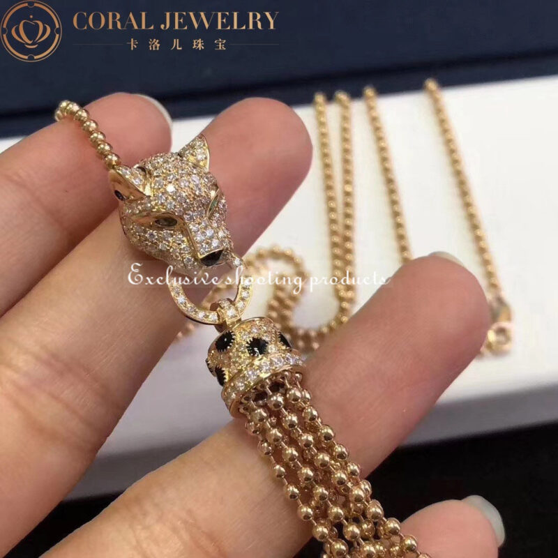 Cartier Panthère de N7424122 Cartier Necklace Yellow Gold Emeralds Onyx 3