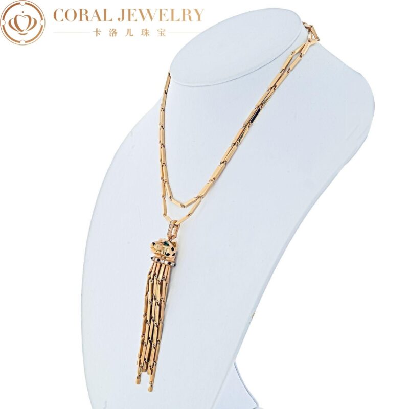 Cartier Panthère de N7051000 Cartier Necklace Yellow Gold Long Tassel Spotted Panthere Pendant 13