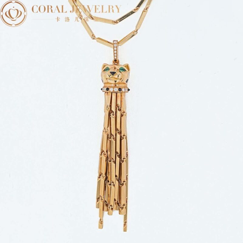 Cartier Panthère de N7051000 Cartier Necklace Yellow Gold Long Tassel Spotted Panthere Pendant 14