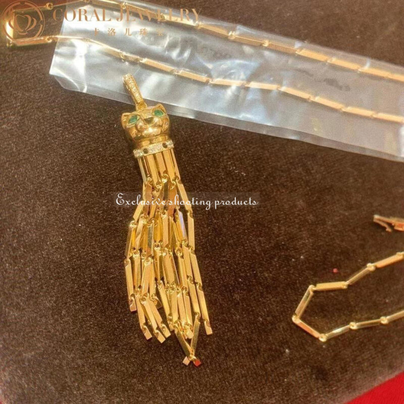 Cartier Panthère de N7051000 Cartier Necklace Yellow Gold Long Tassel Spotted Panthere Pendant 16