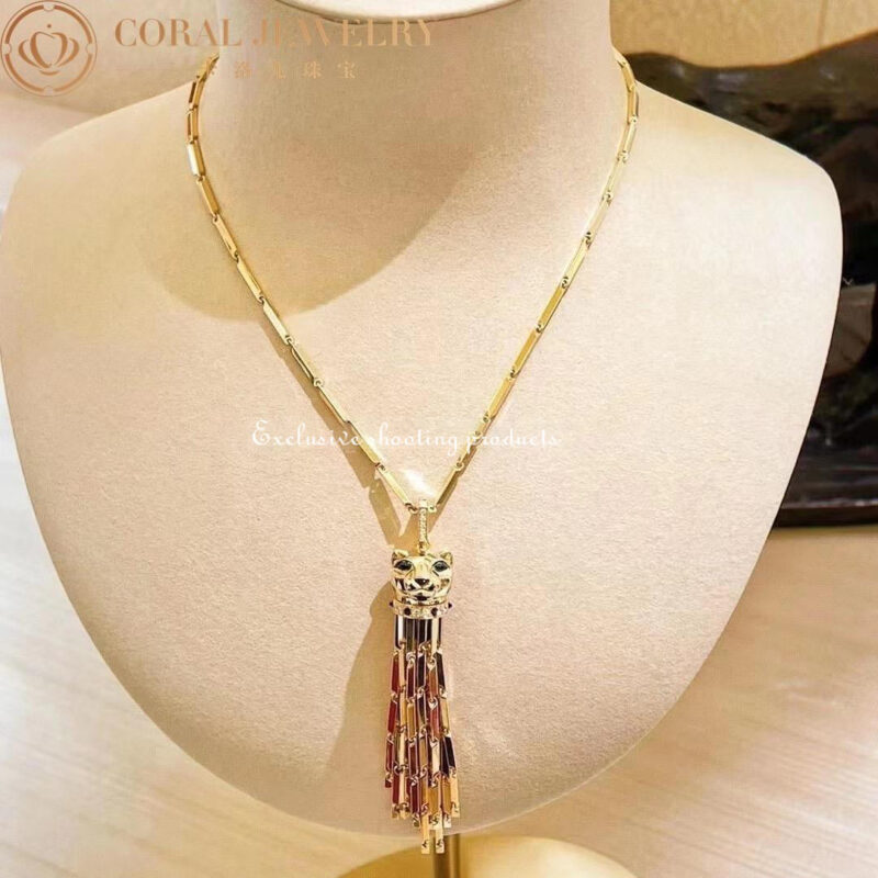 Cartier Panthère de N7051000 Cartier Necklace Yellow Gold Long Tassel Spotted Panthere Pendant 17