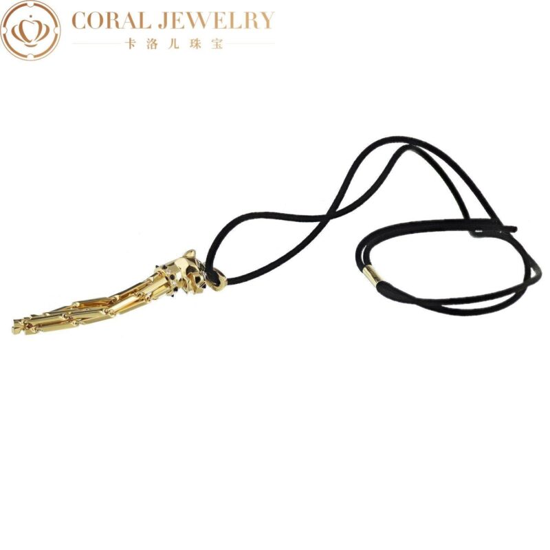 Cartier Panthère de N3023000 Cartier Necklace Yellow Gold Panthere Sautoir On A Black Cord Pendant 11