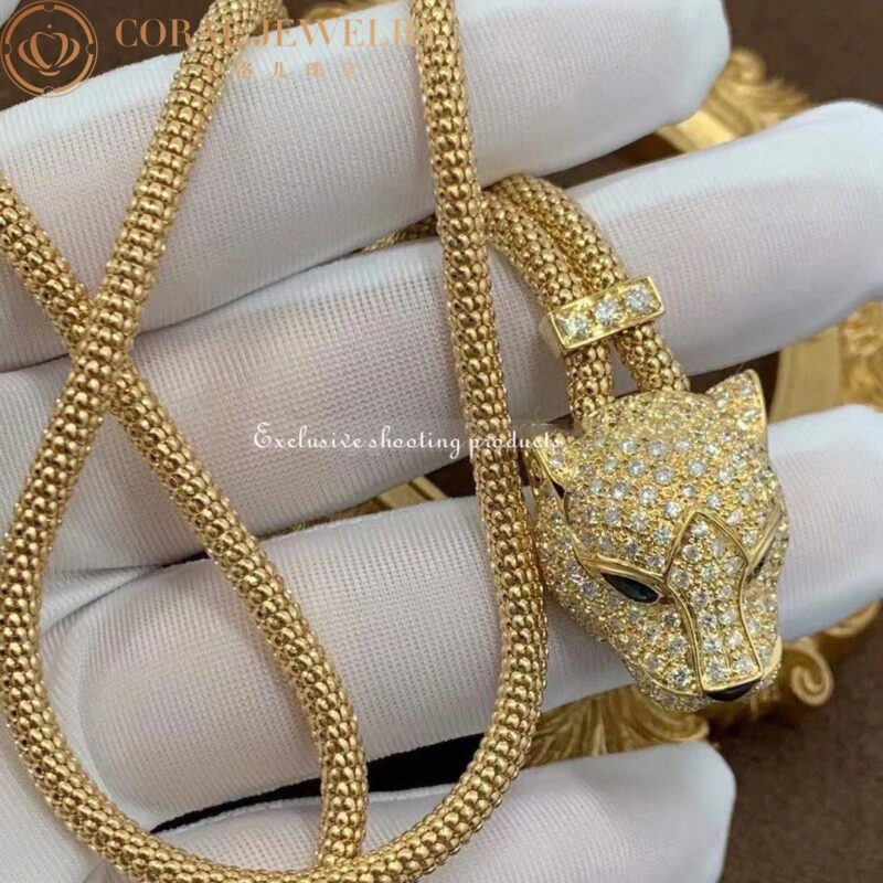 Cartier Panthère de Cartier N7408238 Necklace Yellow Gold Pave Diamond 3