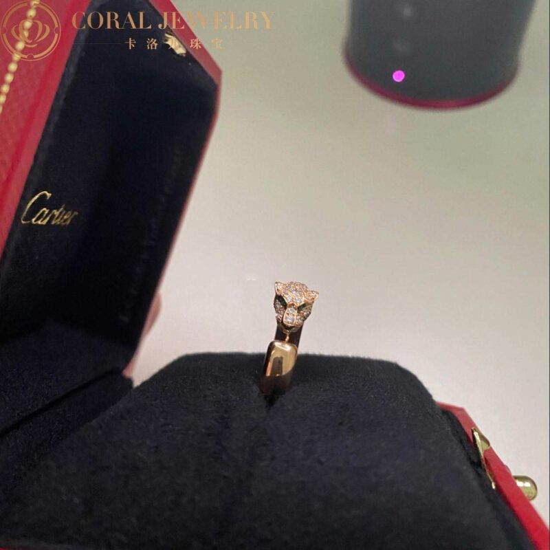 Cartier Panthère De N4765700 Cartier Ring Rose Gold Emeralds Diamonds 3