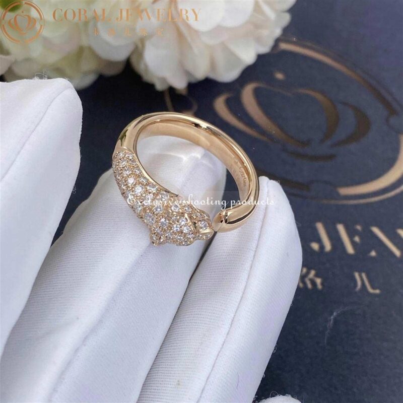 Cartier Panthère De N4765700 Cartier Ring Rose Gold Emeralds Diamonds 6
