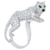Cartier Panthère De Cartier Ring White Gold Diamond Emerald & Onyx Walking1