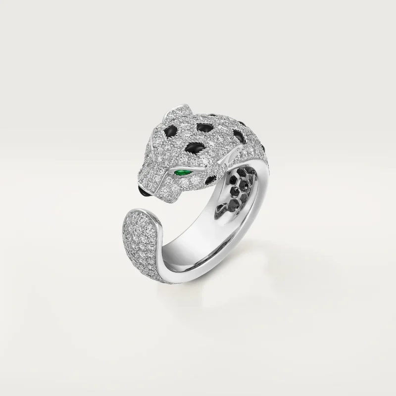 Cartier Panthère De N4767800 Cartier Ring White Gold Diamonds Emeralds Onyx 1