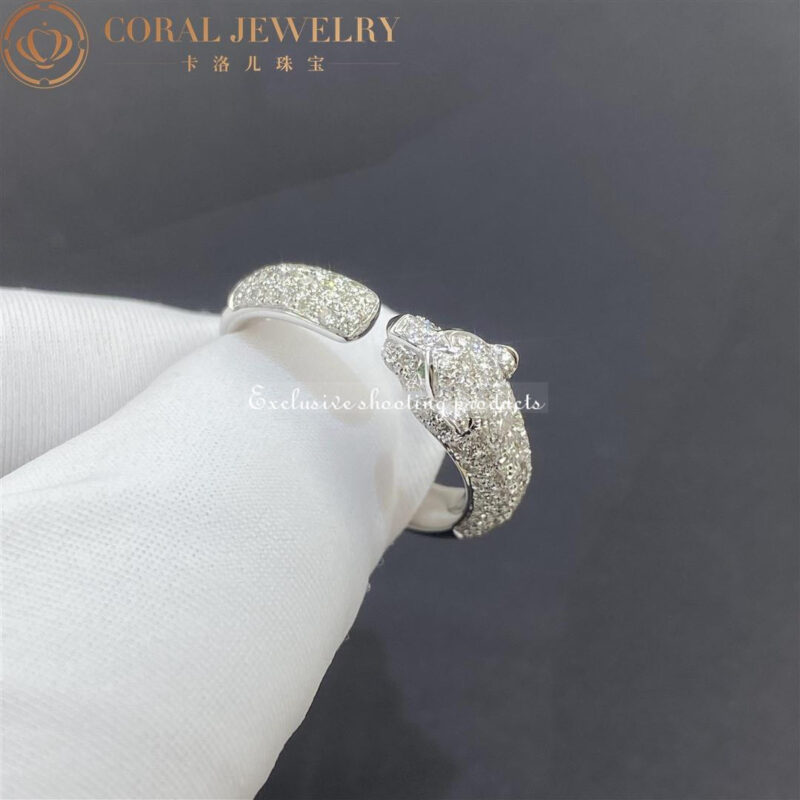 Cartier Panthère De N4765600 Cartier Ring White Gold Emeralds Diamonds 7