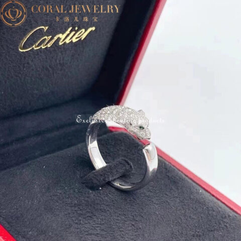 Cartier Panthère De N4765900 Cartier Ring White Gold Emeralds Diamonds 7