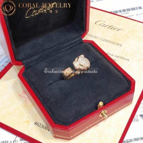 Cartier Panthère De N4225000 Cartier Ring Yellow Gold Diamonds Emeralds Onyx 8