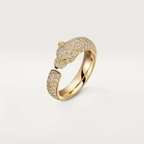 Cartier Panthère De N4765500 Cartier Ring Yellow Gold Emeralds Diamonds 2