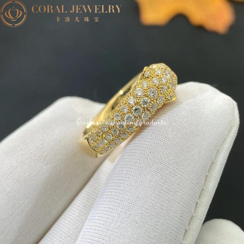 Cartier Panthère De N4765500 Cartier Ring Yellow Gold Emeralds Diamonds 6