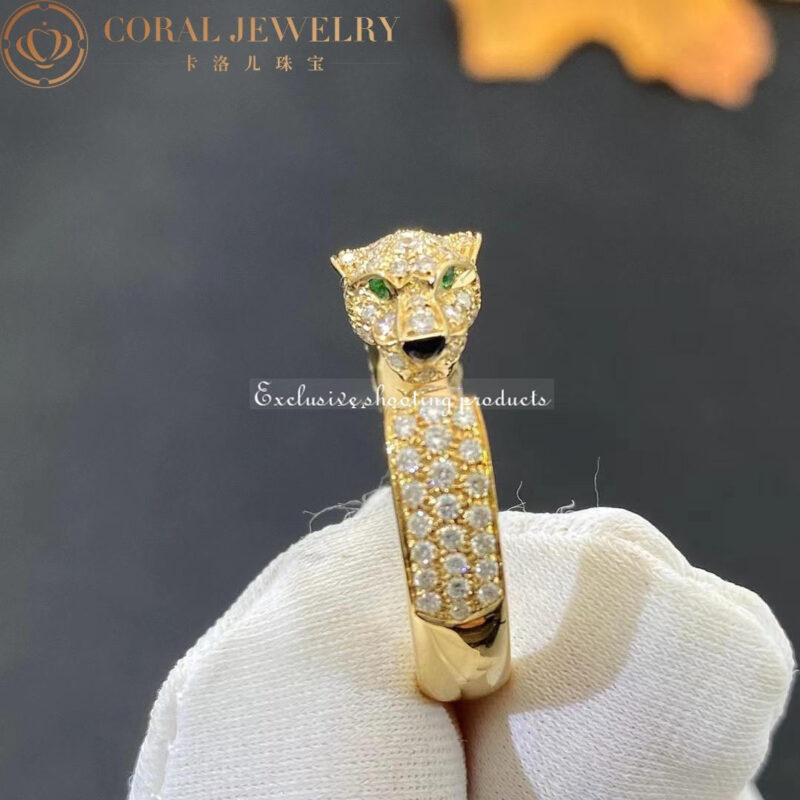 Cartier Panthère De N4765500 Cartier Ring Yellow Gold Emeralds Diamonds 4