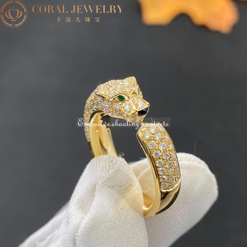 Cartier Panthère De N4765500 Cartier Ring Yellow Gold Emeralds Diamonds 3