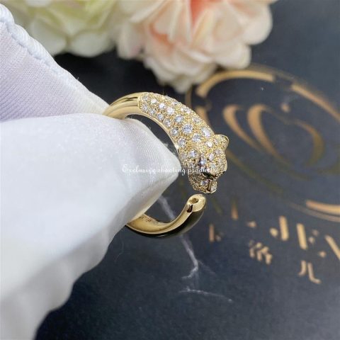 Cartier Panthère De N4765800 Cartier Ring Yellow Gold Emeralds Onyx Diamonds 2