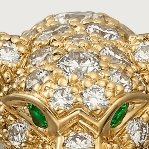 Cartier Panthère De N4765800 Cartier Ring Yellow Gold Emeralds Onyx Diamonds 9