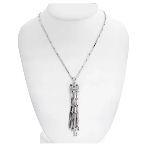 Cartier Panthère de Cartier Necklace White Gold Diamond Panthere Tassel Pendant Necklace HP700899 11