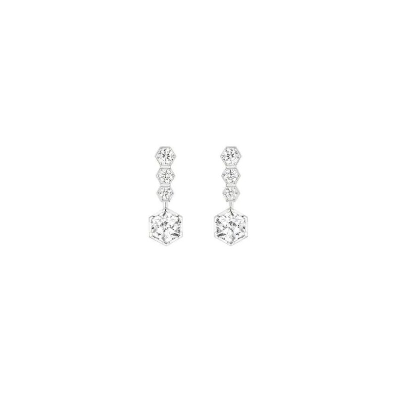 Chaumet Bee My Love Hoop Earrings 084774 White Gold Diamonds 1